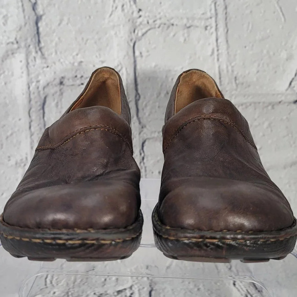 Born Womens 8.5 Toby II Casual Slip On Wedge‎ Clogs Brown Leather Nursing Shoes - Picture 6 of 9
